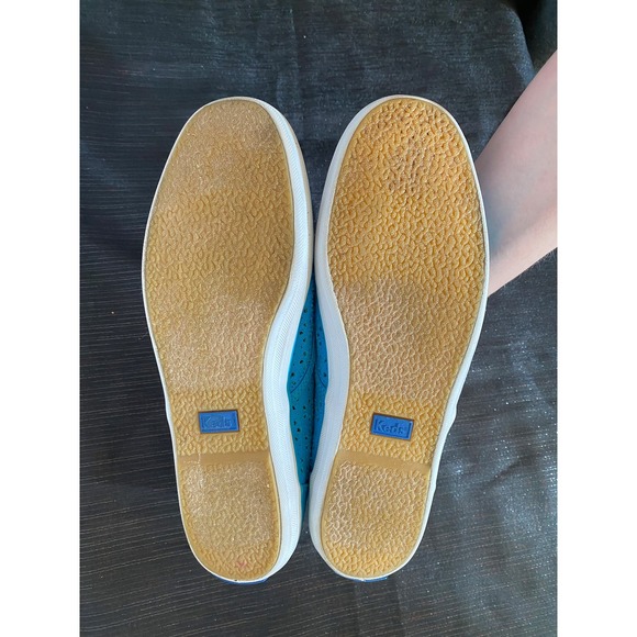 Turquoise Blue Eyelet Lace Keds, size 7 - Picture 3 of 6